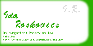 ida roskovics business card